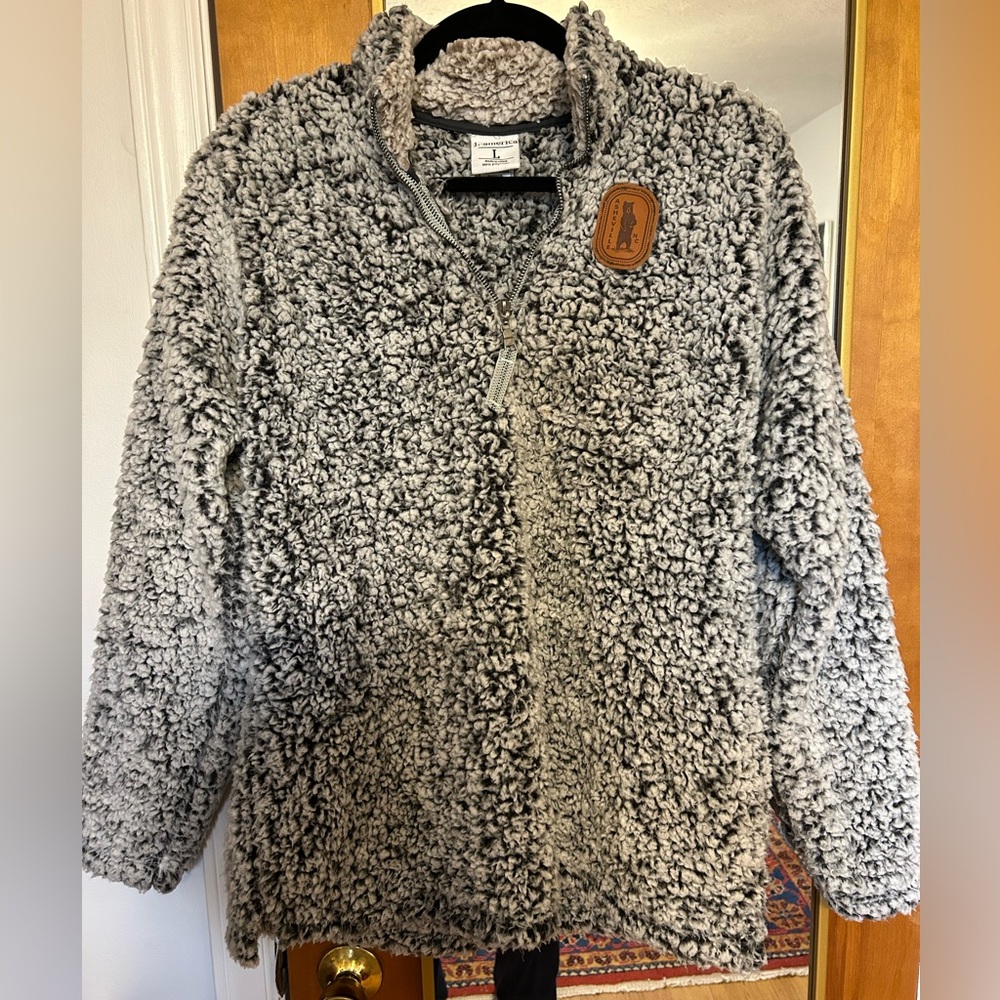 Asheville, NC Quarter Zip Gray Sherpa Fleece